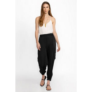 Johnny Was Khay Cargo Jogger Pants Black Size S Viscose Boho Luxe